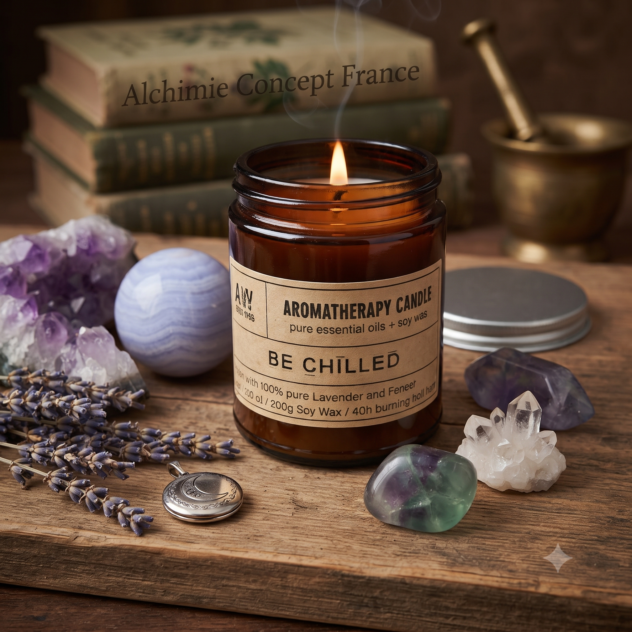 * Bougie Aromathérapie au Soja 200g - Be Chilled | Lavande & Fenouil