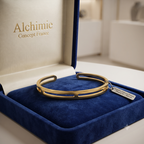* Bracelet Jonc Double Rang Femme Doré – Plaqué Or 1 Micron Premium | Bijou Glamour Élégant