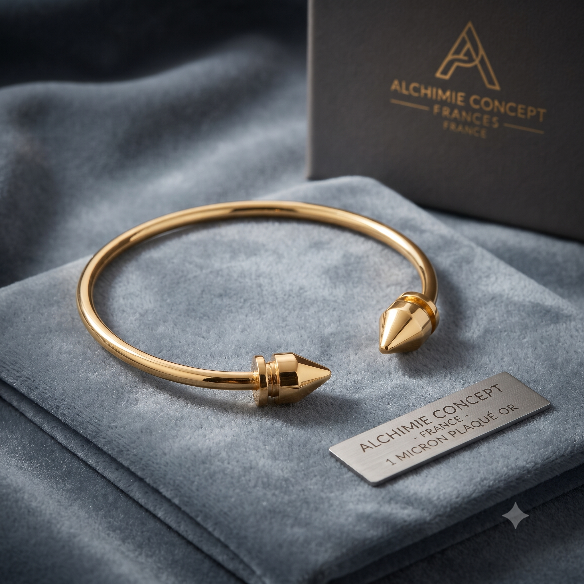 * Bracelet Jonc Femme Doré – Plaqué Or 1 Micron