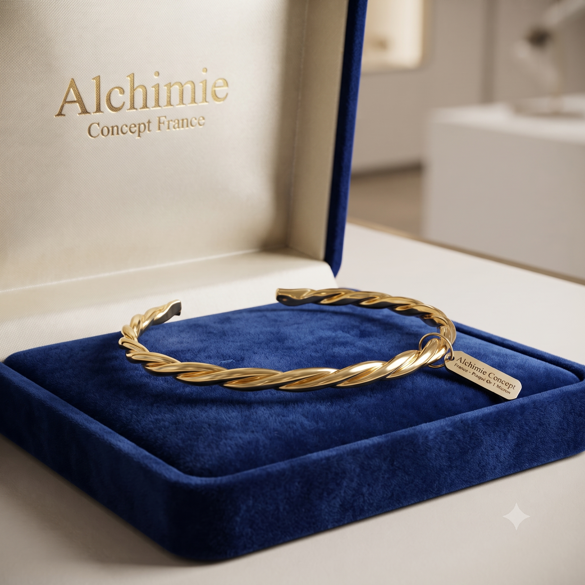 * Bracelet Manchette Jonc Femme Doré – Plaqué Or 1 Micron Premium | Bijou Moderne Élégant