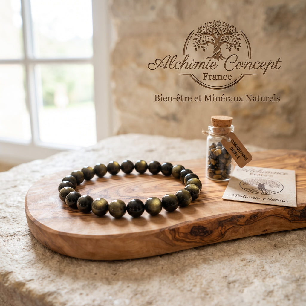 Bracelet Obsidienne Pierre Naturelle 6mm – Homme & Femme