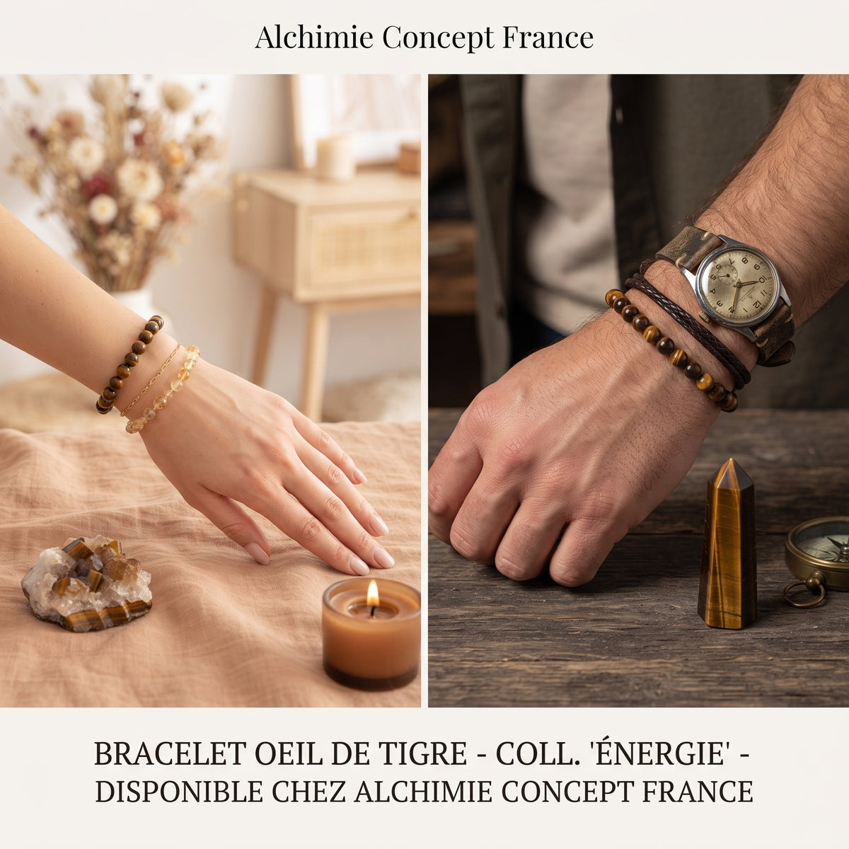 Bracelet Œil du Tigre – Pierre Naturelle 6mm – Homme & Femme