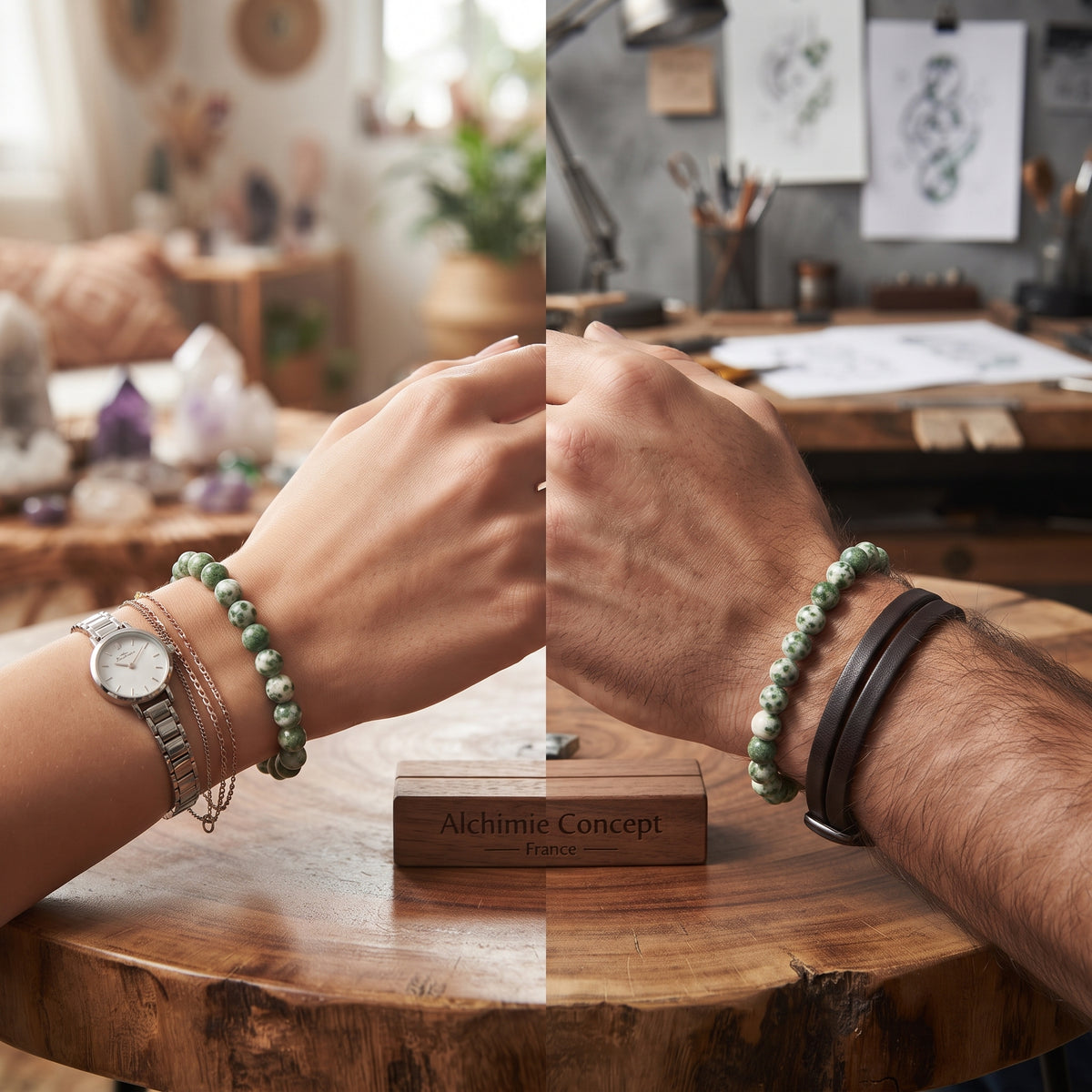 Bracelet Jaspe Vert Pierre Naturelle 8mm – Homme & Femme