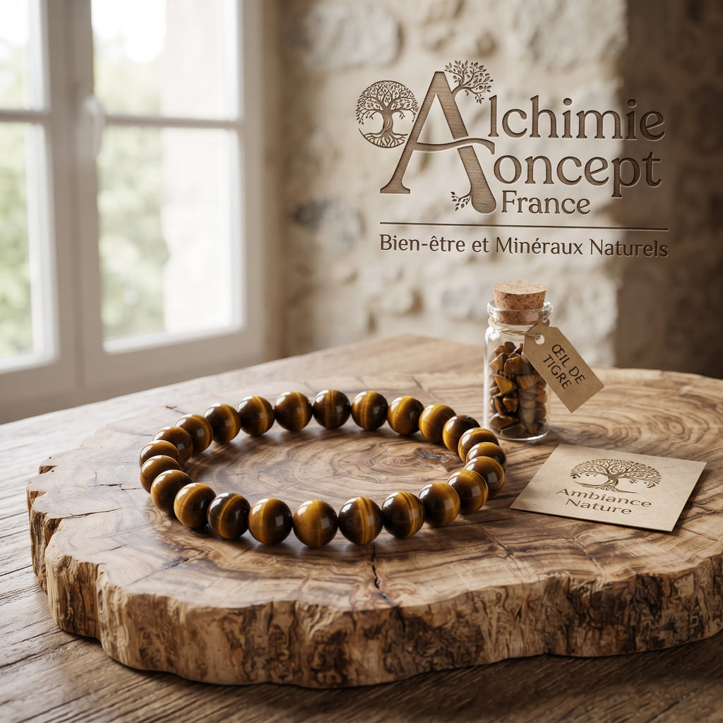 Bracelet Œil du Tigre – Pierre Naturelle 6mm – Homme & Femme