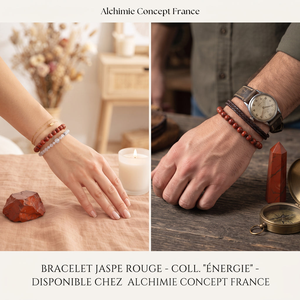Bracelet Jaspe Rouge Pierre Naturelle 6mm – Homme & Femme