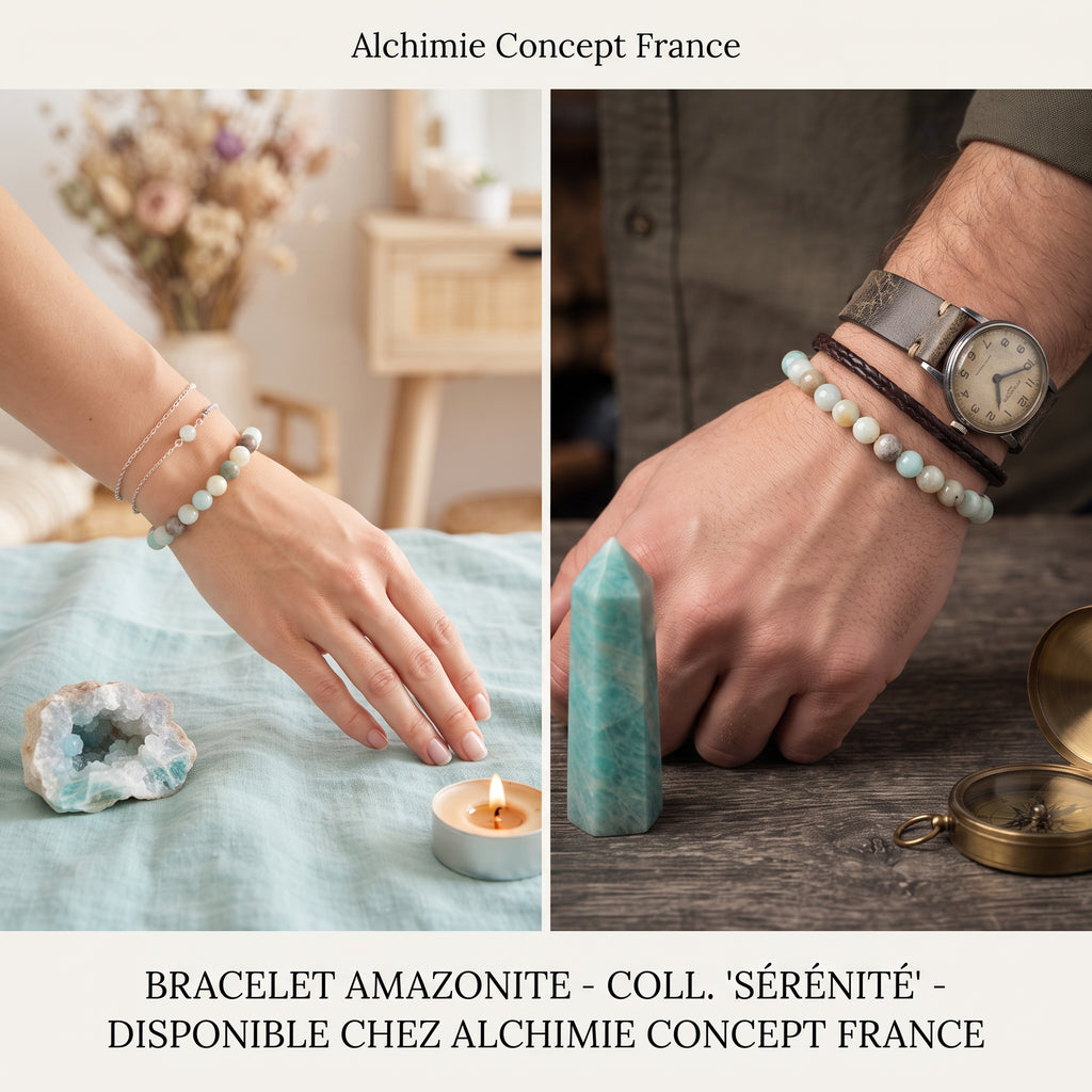 Bracelet Amazonite Pierre Naturelle 10 mm – Élastique Unisexe