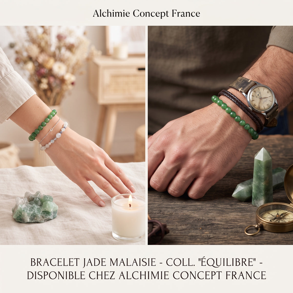Bracelet Jade Malaisie Pierre Naturelle 6mm – Homme & Femme