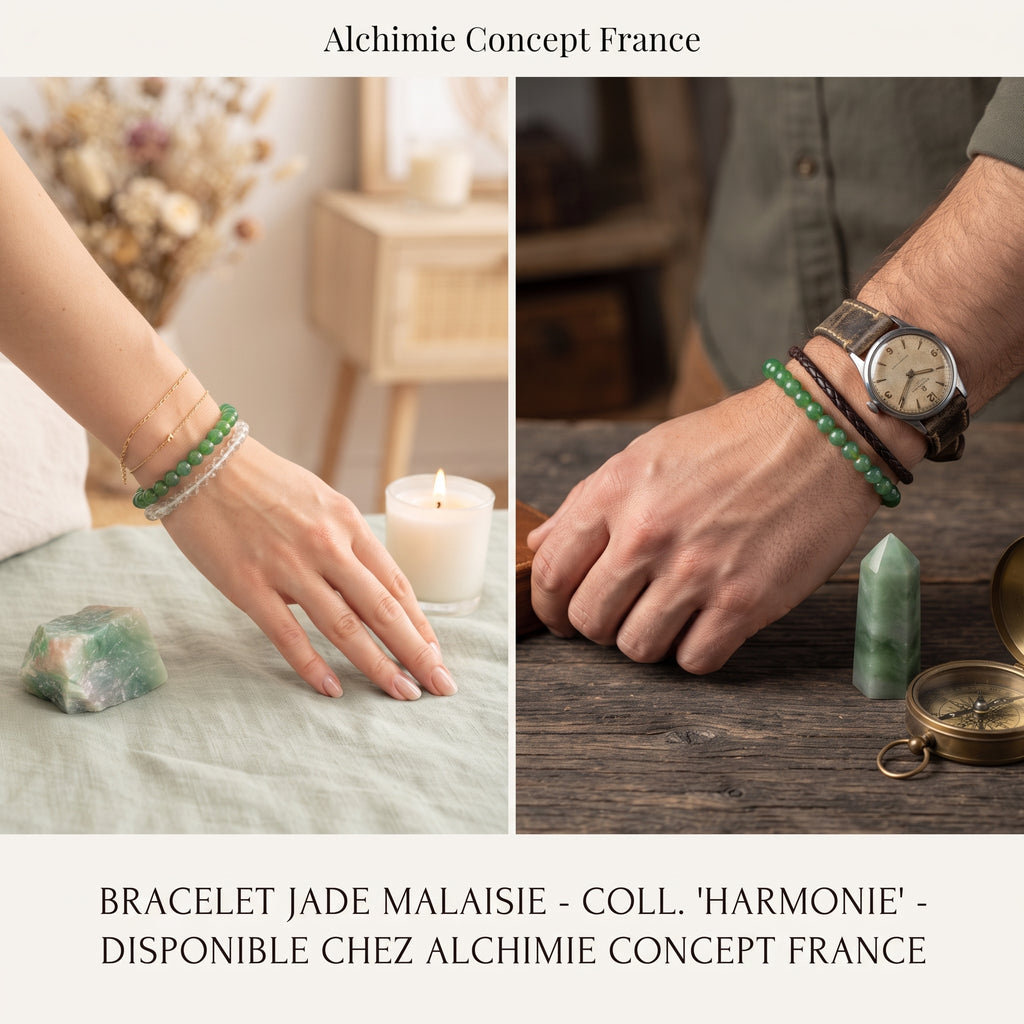 Bracelet Jade Malaisie Pierre Naturelle 8 mm – Élastique Unisexe
