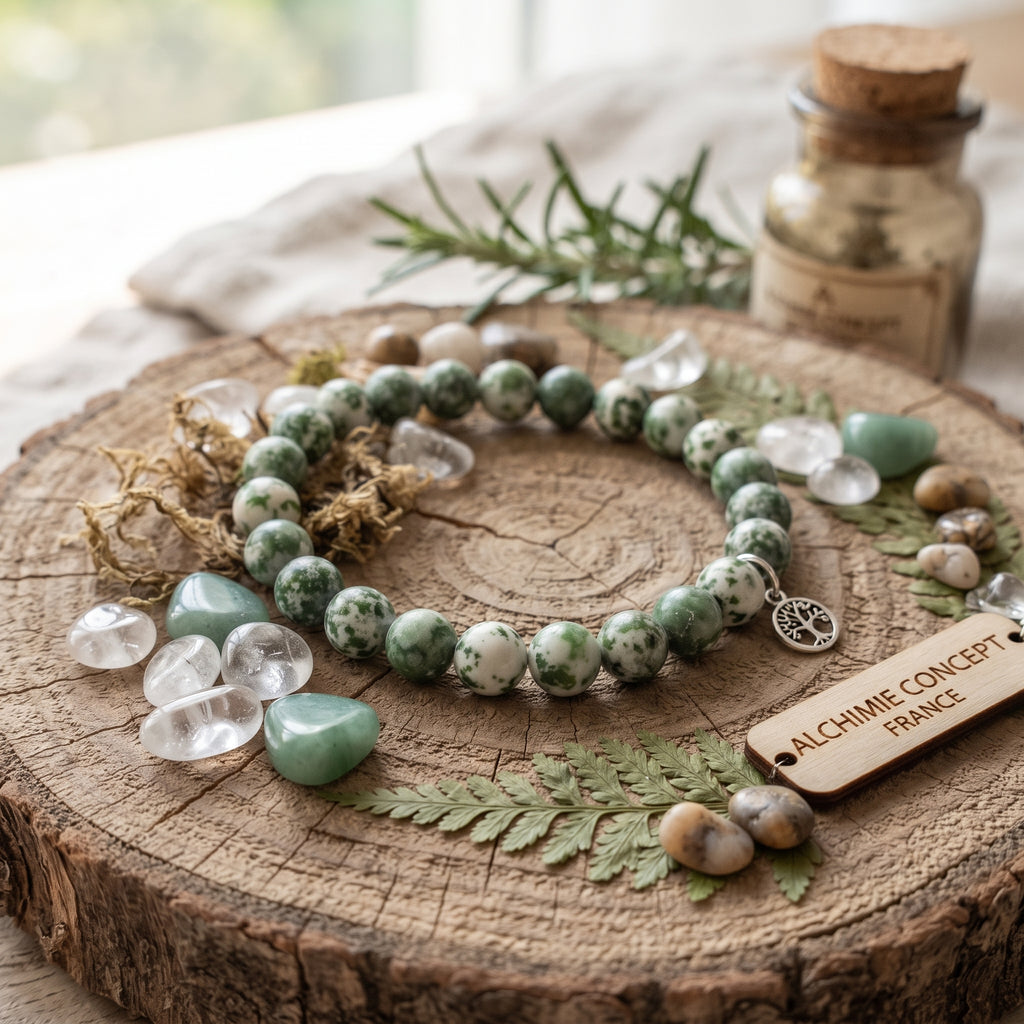 Bracelet Jaspe Vert Pierre Naturelle 8mm – Homme & Femme