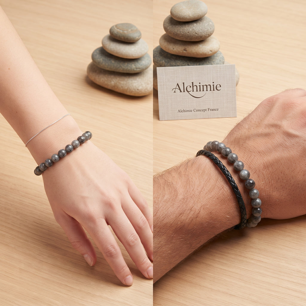 Bracelet Labradorite Pierre Naturelle 10mm – Homme & Femme