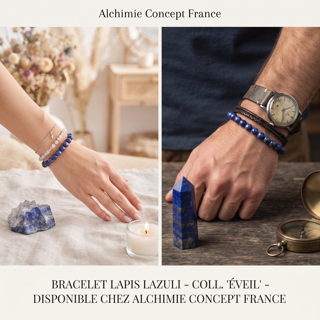 Bracelet Lapis Lazuli Pierre Naturelle 8 mm – Élastique Unisexe