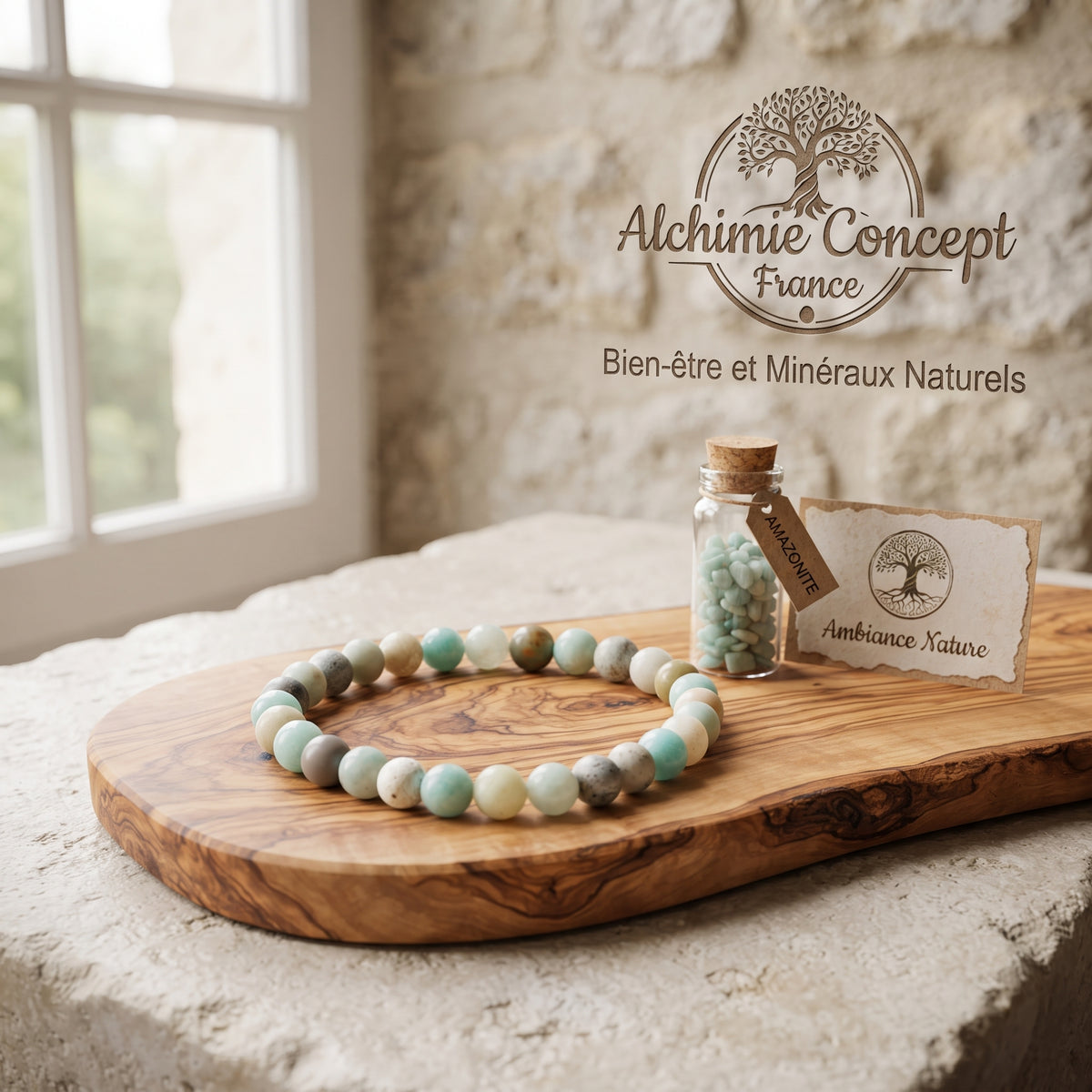 Bracelet Amazonite – Pierre Naturelle 6mm – Homme & Femme