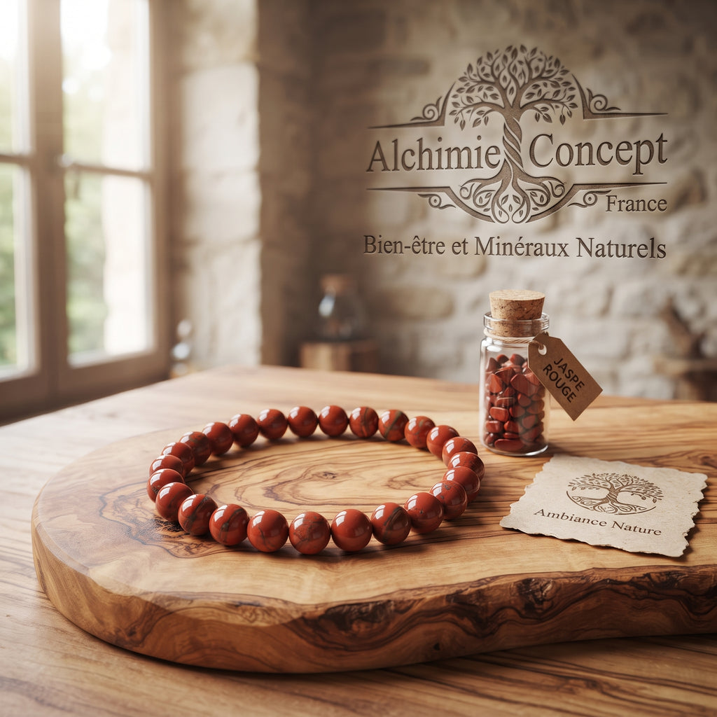 Bracelet Jaspe Rouge Pierre Naturelle 6mm – Homme & Femme