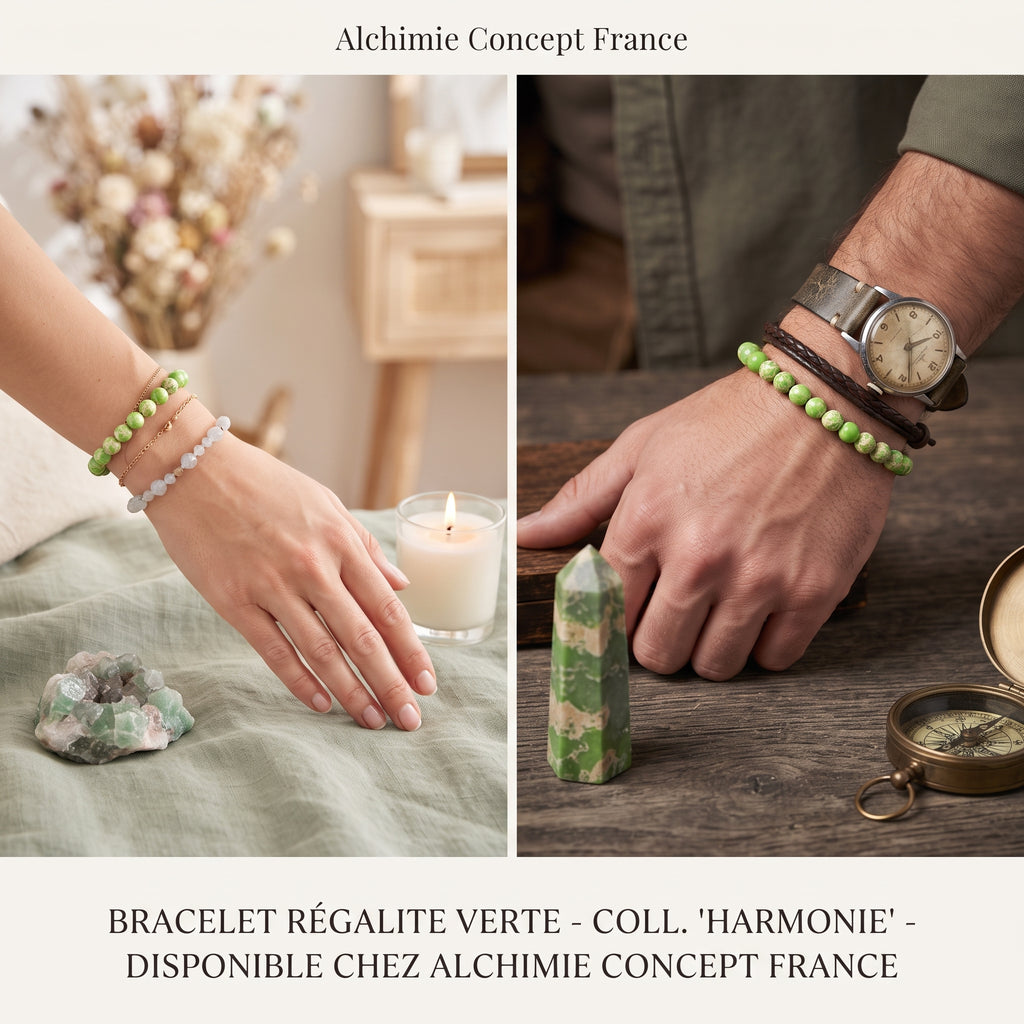 Bracelet Régalite Verte Pierre Naturelle 8 mm – Élastique Unisexe