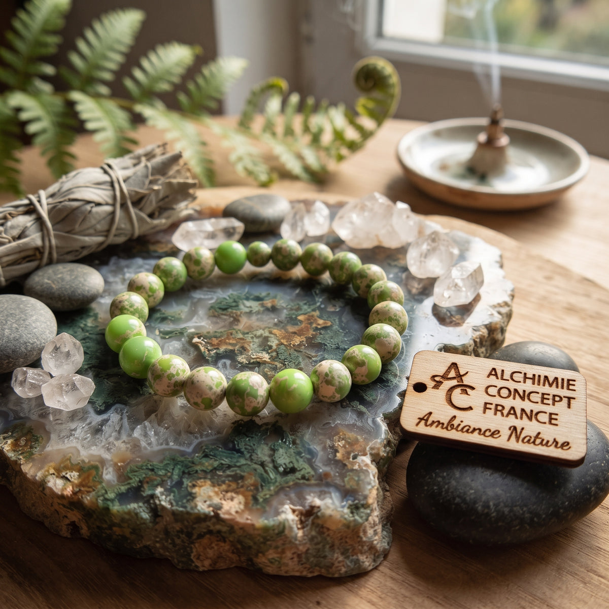 Bracelet Régalite Verte Pierre Naturelle 10 mm – Élastique Unisexe