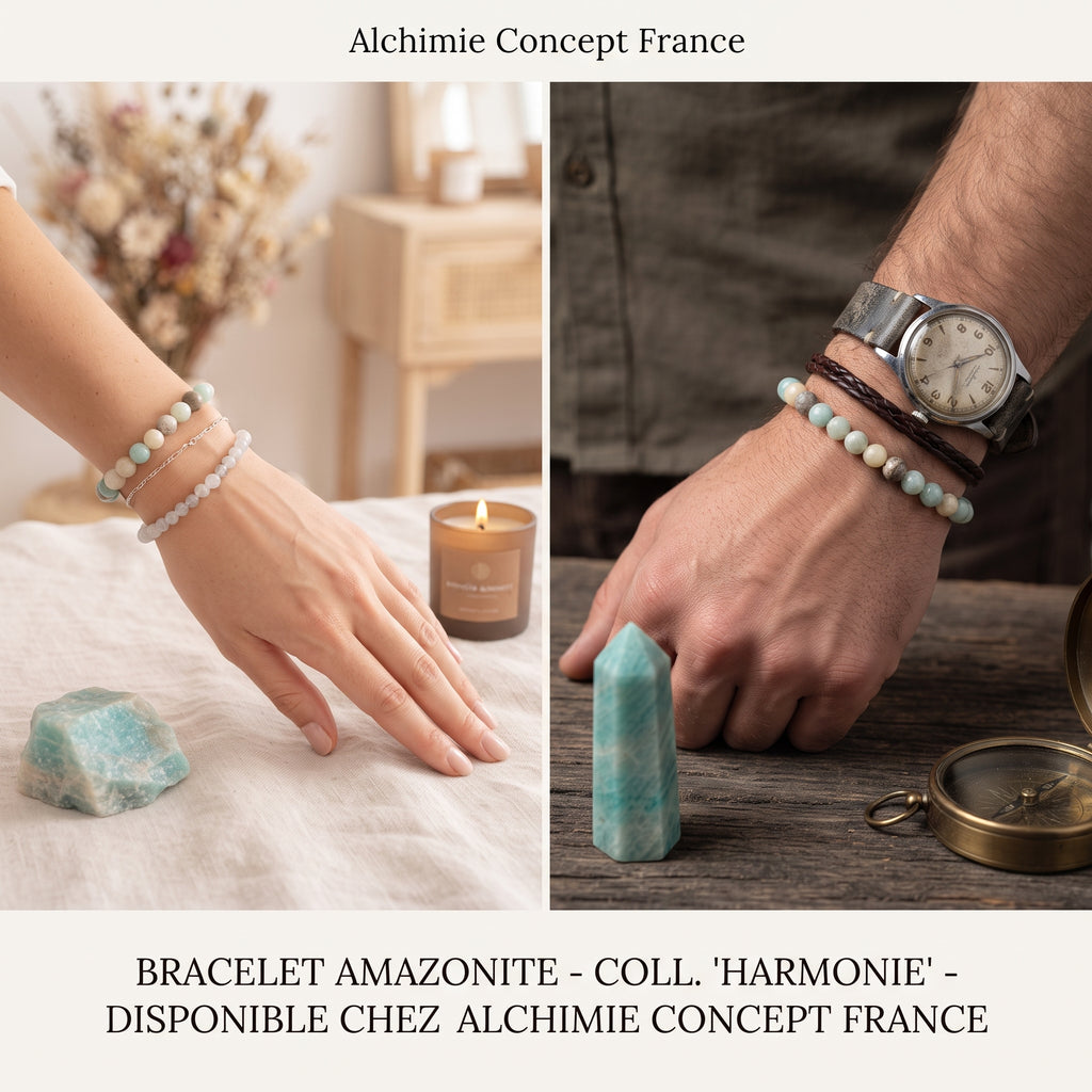 Bracelet Amazonite – Pierre Naturelle 6mm – Homme & Femme