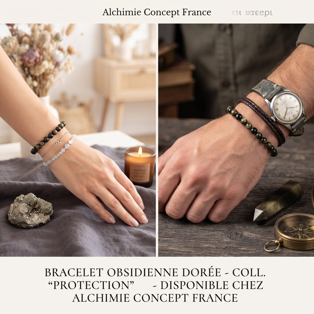 Bracelet Obsidienne Pierre Naturelle 6mm – Homme & Femme