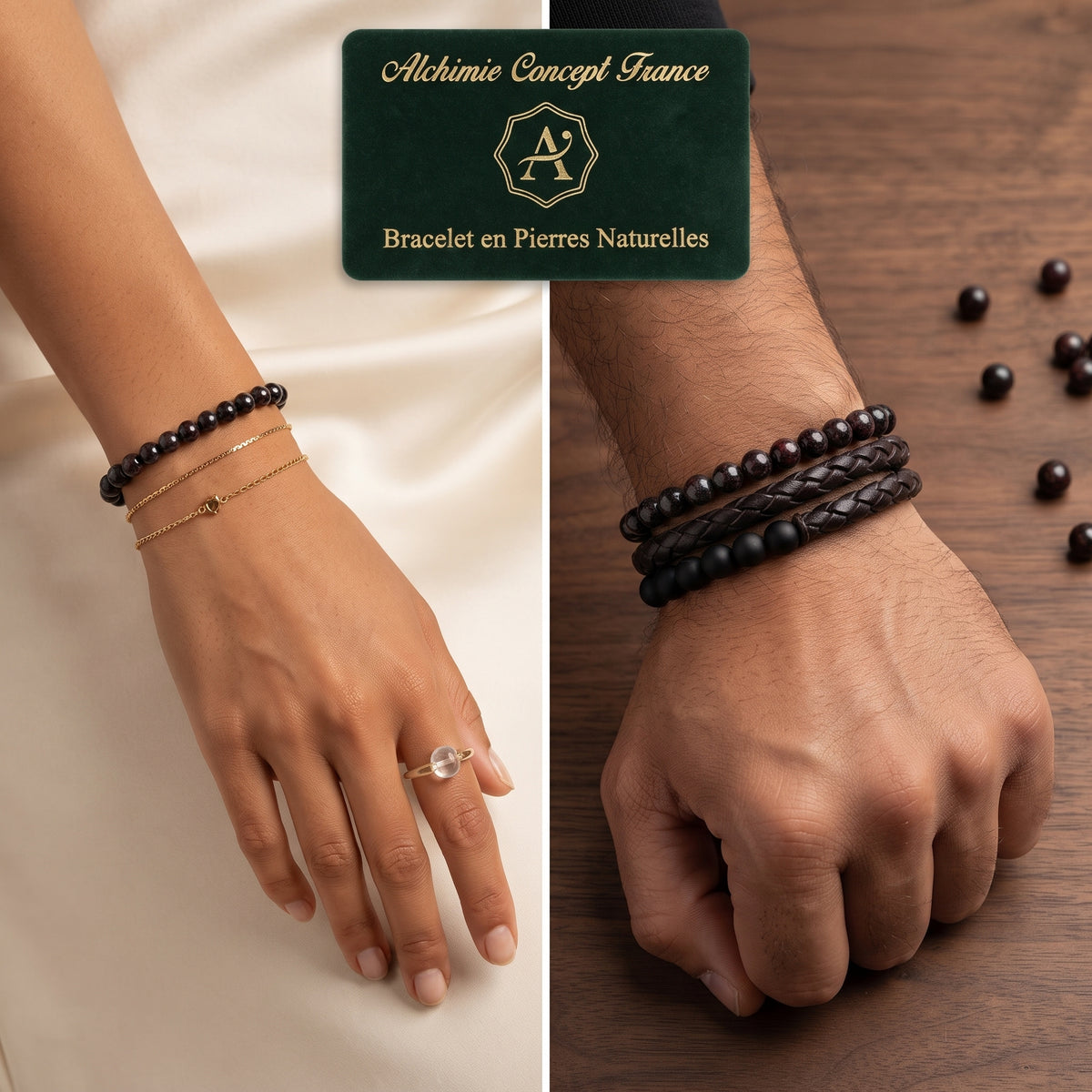 Bracelet Femme Jaspe Breschia – Pierres Naturelles 6mm Élastique