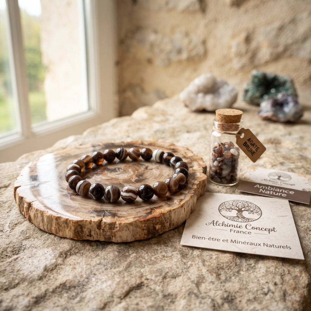 Bracelet Agate – Pierre Naturelle 8mm – Homme & Femme