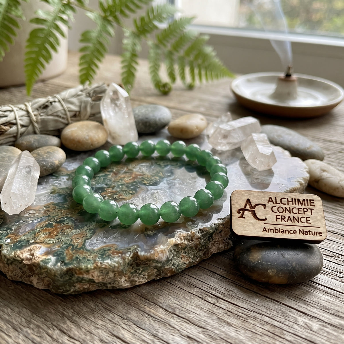 Bracelet Jade Malaisie Pierre Naturelle 8 mm – Élastique Unisexe