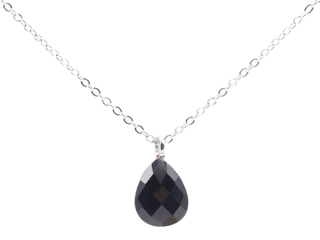 ✨ Collier Onyx Noir Goutte | Argent 925 Poinçon Certifié | Pierre Naturelle Force & Élégance Sombre