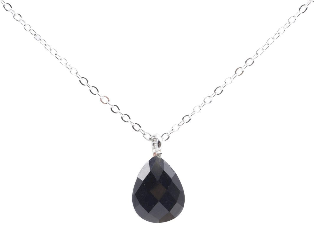 ✨ Collier Onyx Noir Goutte | Argent 925 Poinçon Certifié | Pierre Naturelle Force & Élégance Sombre