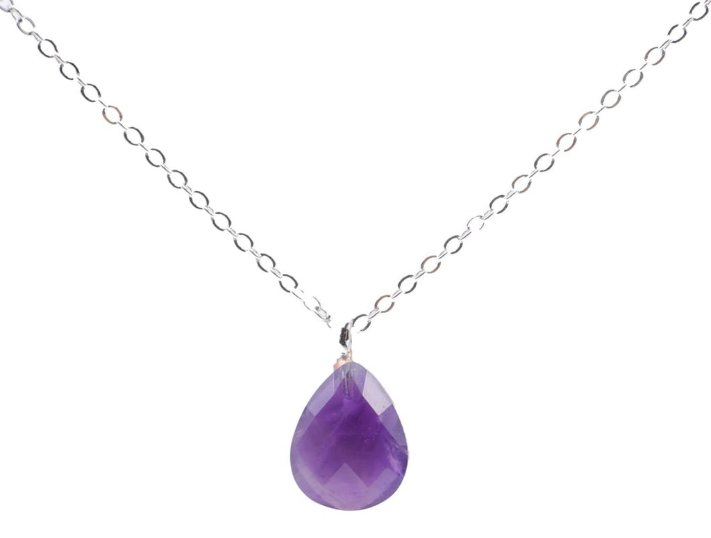 ✨ Collier Améthyste Goutte | Argent 925 Poinçon Certifié | Pierre Naturelle Sagesse & Sérénité