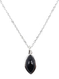 ✨ Collier Argent 925 Poinçon | Larme Argentée – Onyx Noir Naturel – Protection, Ancrage & Élégance Sombre