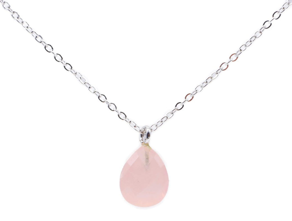 ✨ Collier Quartz Rose Goutte | Argent 925 Poinçon Certifié | Pierre Naturelle Amour & Douceur