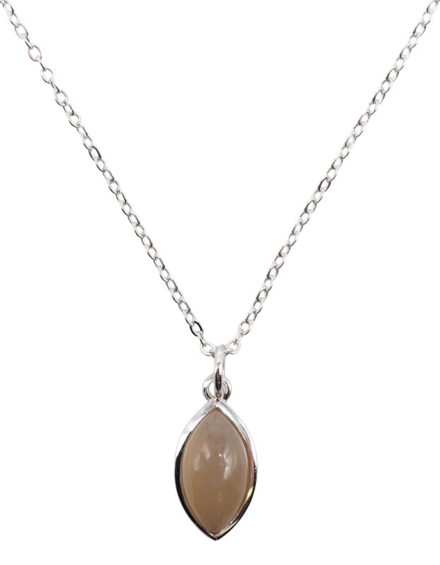 ✨ Collier Argent 925 Poinçon | Larme Argentée – Pierre de Soleil Naturelle – Vitalité, Optimisme & Éclat Doré