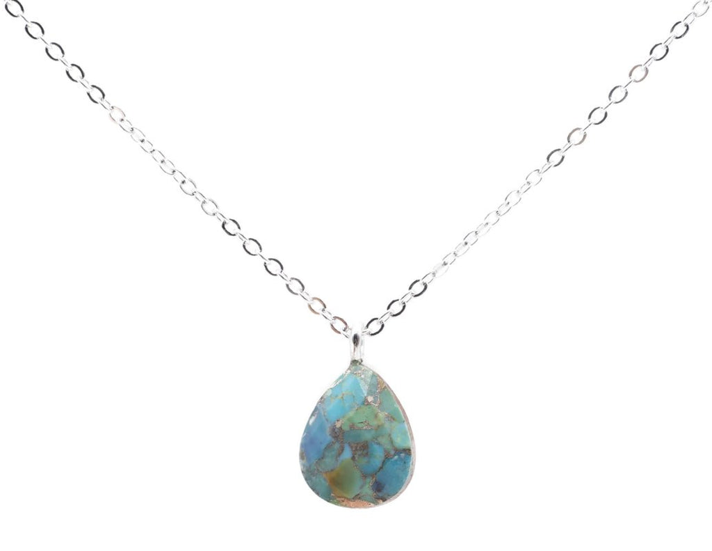 ✨ Collier Turquoise Goutte | Argent 925 Poinçon Certifié | Pierre Naturelle Sagesse & Sérénité