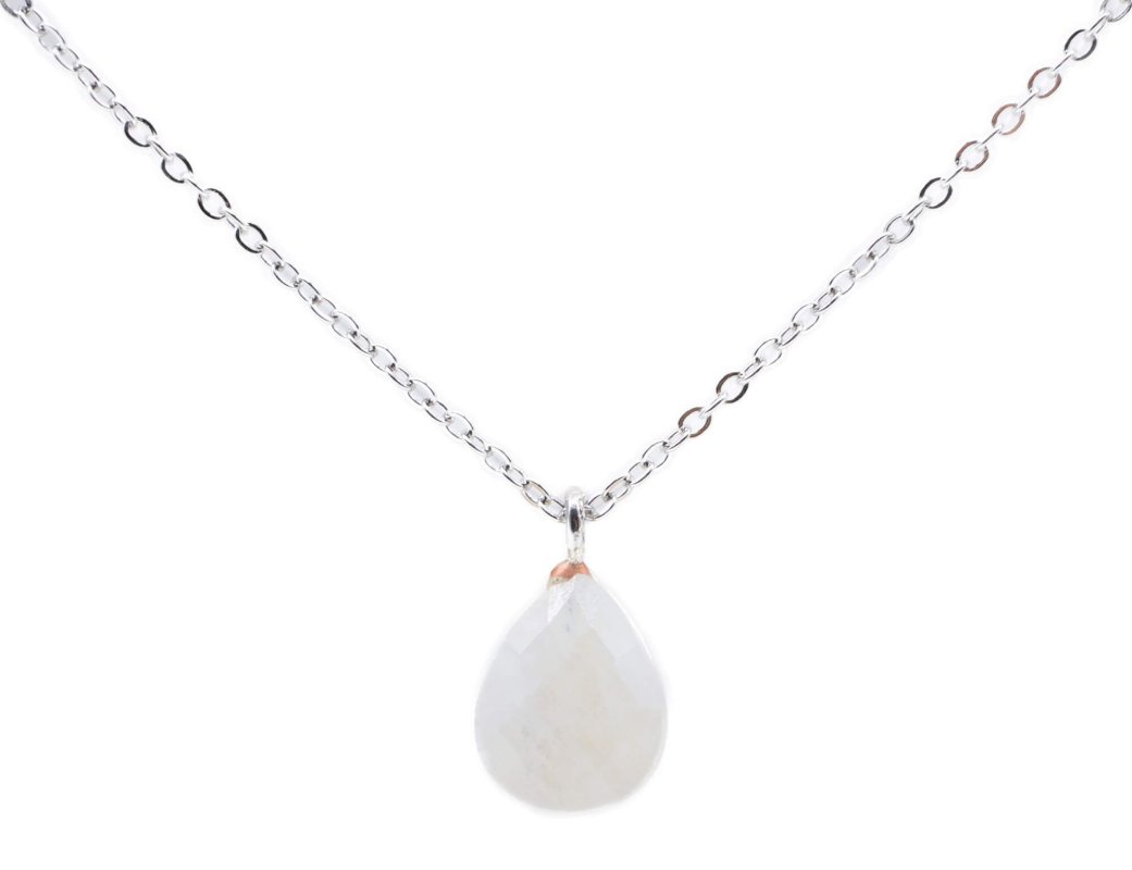 ✨ Collier Pierre de Lune Goutte | Argent 925 Poinçon Certifié | Moonstone Féminité & Intuition