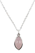 ✨ Collier Argent 925 Poinçon | Larme Argentée – Quartz Rose Naturel – Amour, Douceur & Déclaration Féminine
