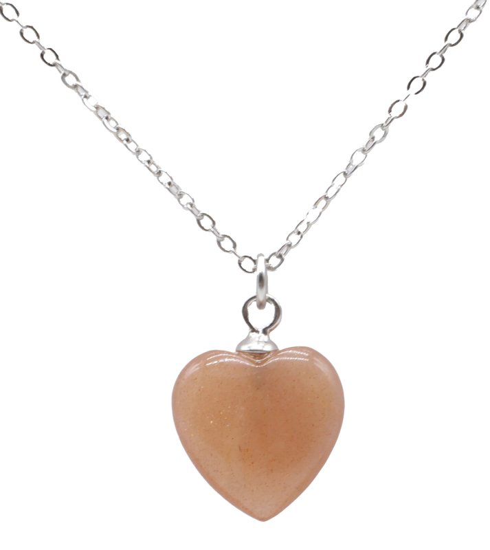✨ Collier Pierre de Soleil Cœur | Argent 925 Poinçon Certifié | Bijou Amour & Joie de Vivre