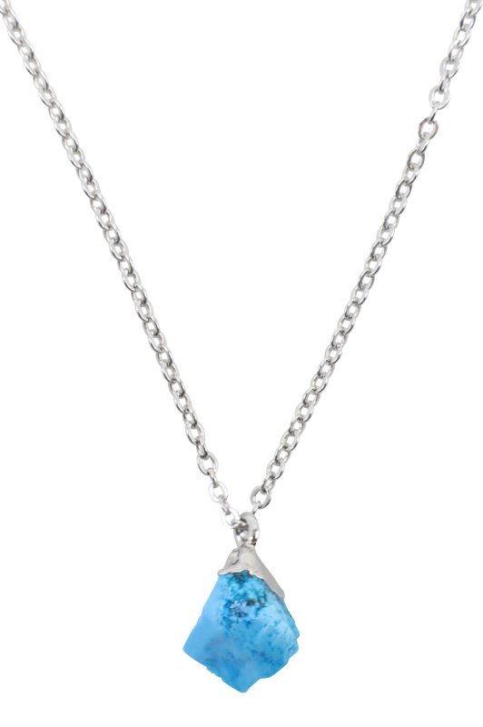 ✨ Collier Argent 925 Poinçon | Cristal Sauvage – Turquoise Naturelle Brute – Protection, Communication & Âme Libre