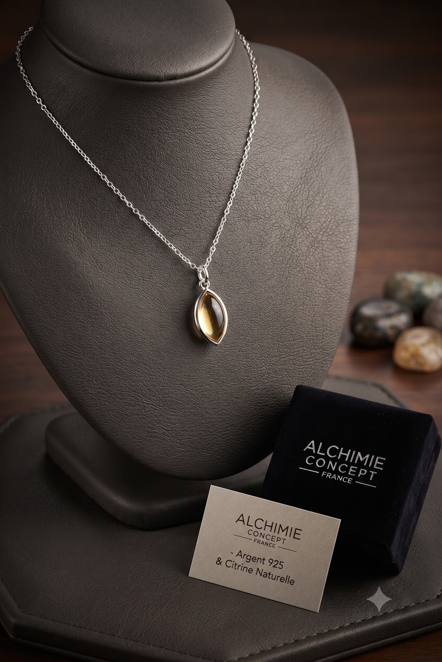 ✨ Collier Citrine Larme | Argent 925 Poinçon Certifié | Pierre Naturelle Abondance & Joie