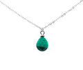 ✨ Collier Malachite Goutte | Argent 925 Poinçon Certifié | Pierre Naturelle Transformation & Protection