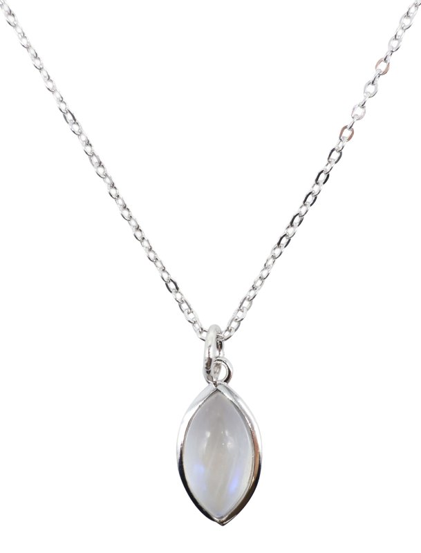 ✨ Collier Argent 925 Poinçon | Larme Argentée – Pierre de Lune Naturelle – Féminité, Intuition & Magie Lunaire
