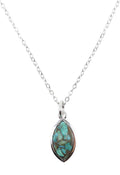 ✨ Collier Argent 925 Poinçon | Larme Argentée – Turquoise Naturelle – Protection, Sérénité & Harmonie Sacrée