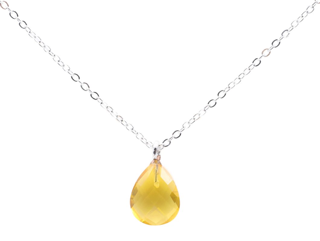 ✨ Collier Citrine Goutte | Argent 925 Poinçon Certifié | Pierre Naturelle Abondance & Lumière