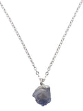 ✨ Collier Argent 925 Poinçon | Cristal Sauvage – Saphir Bleu Naturel Brut – Sagesse, Sérénité & Prestige
