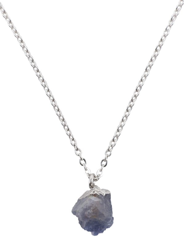 ✨ Collier Argent 925 Poinçon | Cristal Sauvage – Saphir Bleu Naturel Brut – Sagesse, Sérénité & Prestige