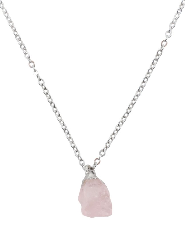 ✨ Collier Argent 925 Poinçon | Cristal Sauvage – Quartz Rose Naturel Brut – Amour, Douceur & Équilibre Émotionnel