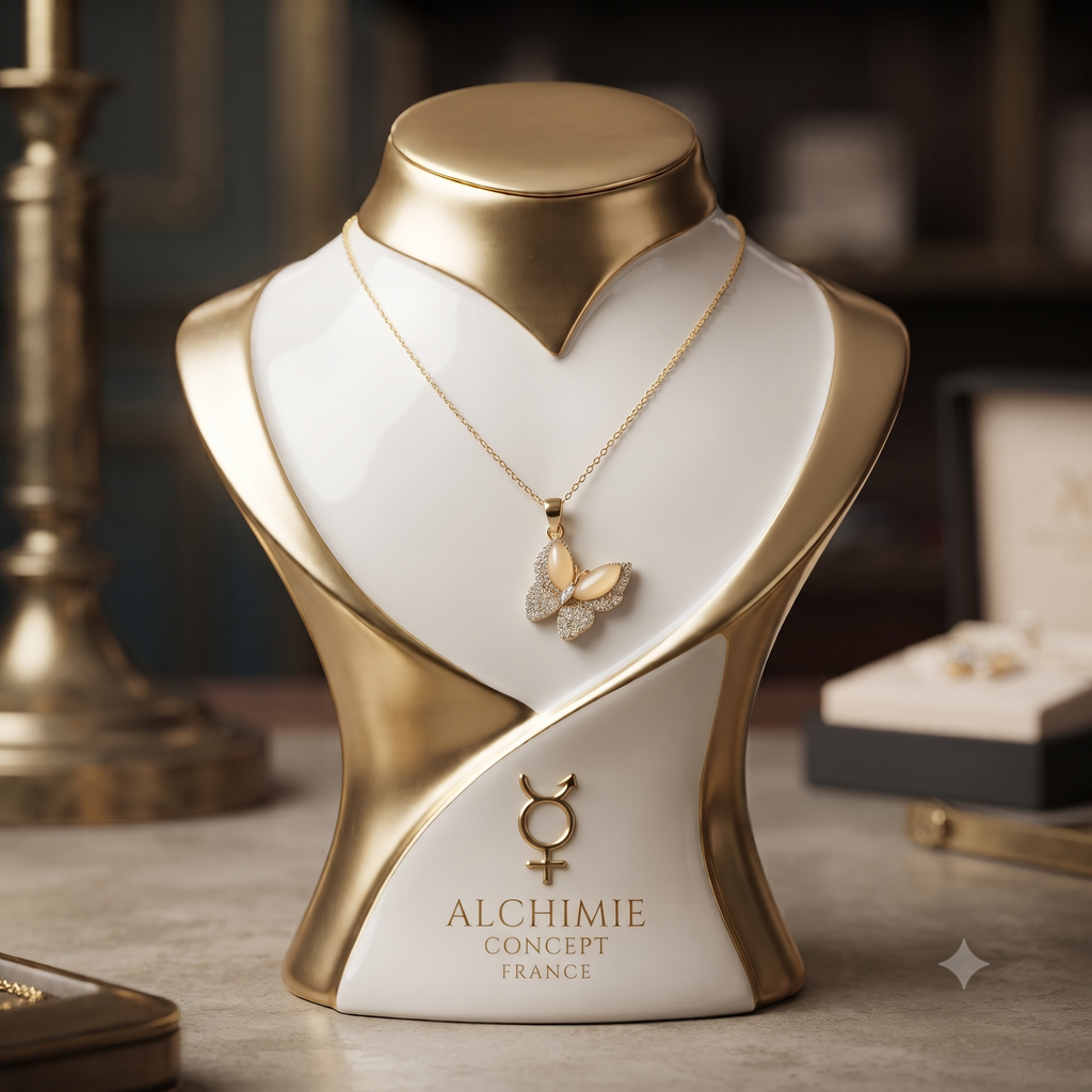 Collier Chaîne Pendentif Papillon Zirconium - Doré | Délicatesse & Féminité