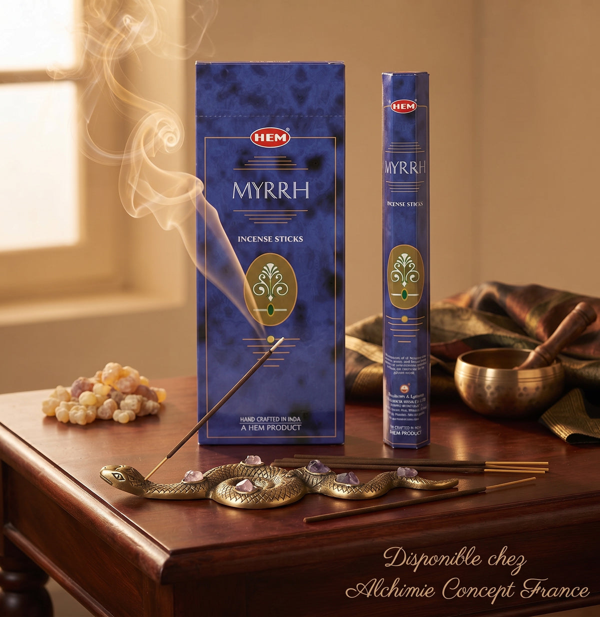 Encens HEM Myrrhe – Boîte de 6 Paquets de 20g | Résine Sacrée de l'Antiquité
