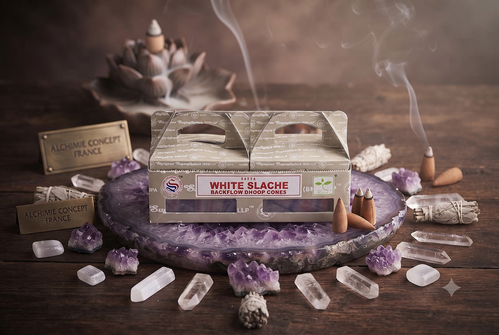 * Cônes Backflow Satya Sauge Blanche – Lot de 6 Boîtes x 24 Cônes | Encens Smudging Purification