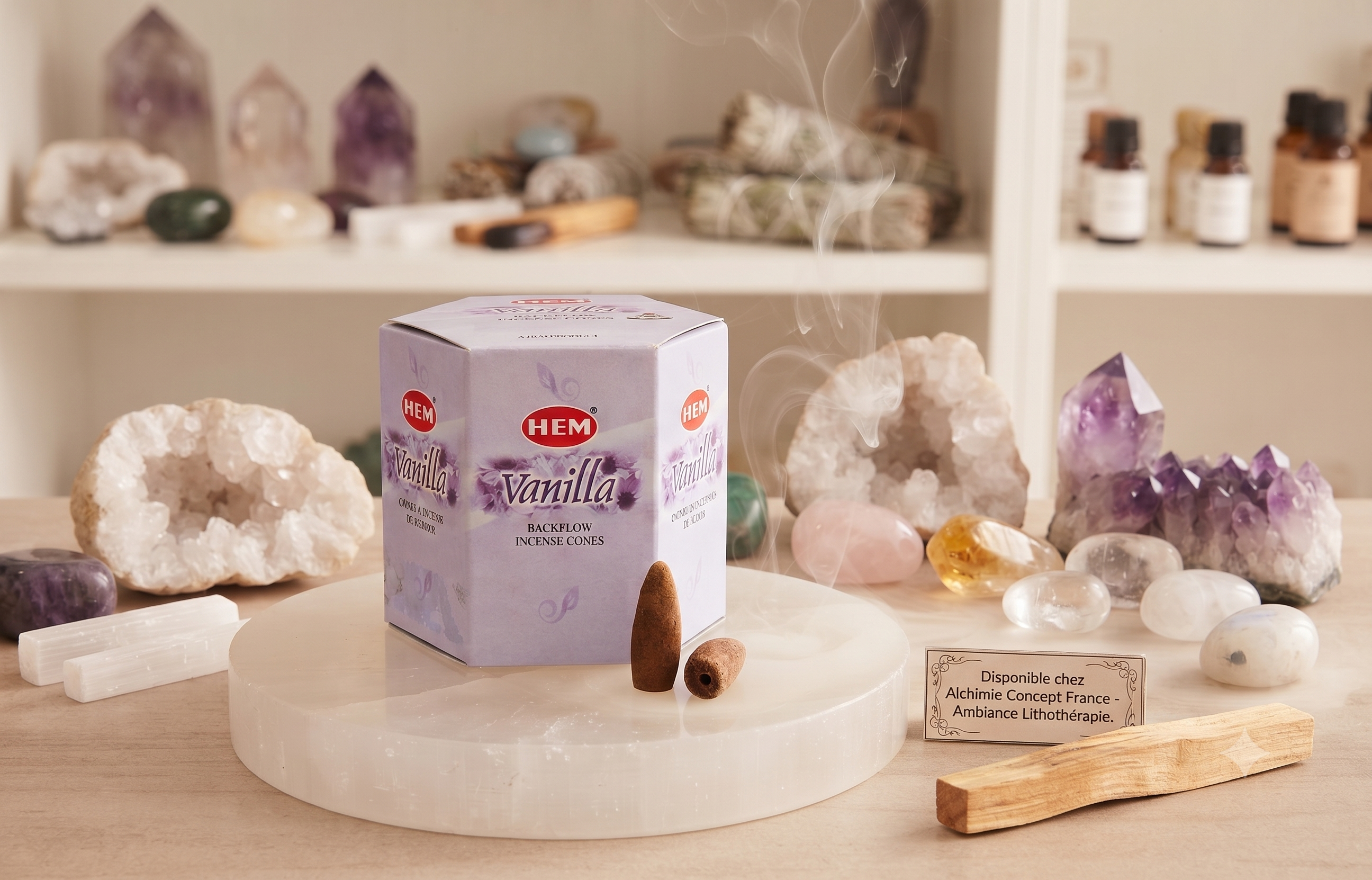 * Cônes Backflow HEM Vanille – Boîte de 12 Paquets x 40 Cônes | Encens Gourmand Naturel