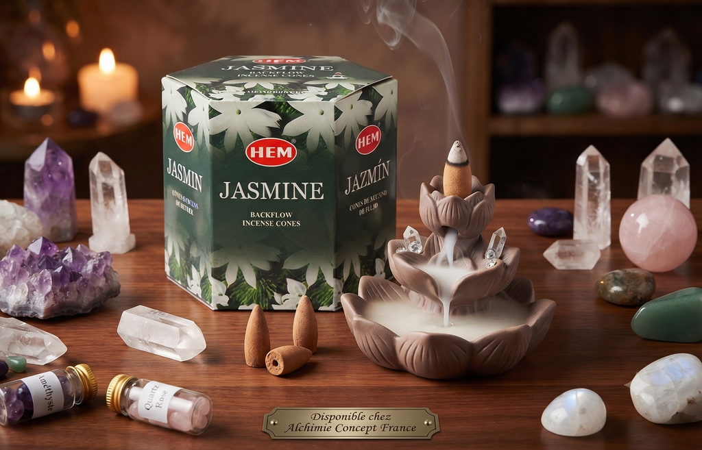 * Cônes Backflow HEM Jasmin – Boîte de 12 Paquets x 40 Cônes | Encens Floral Naturel