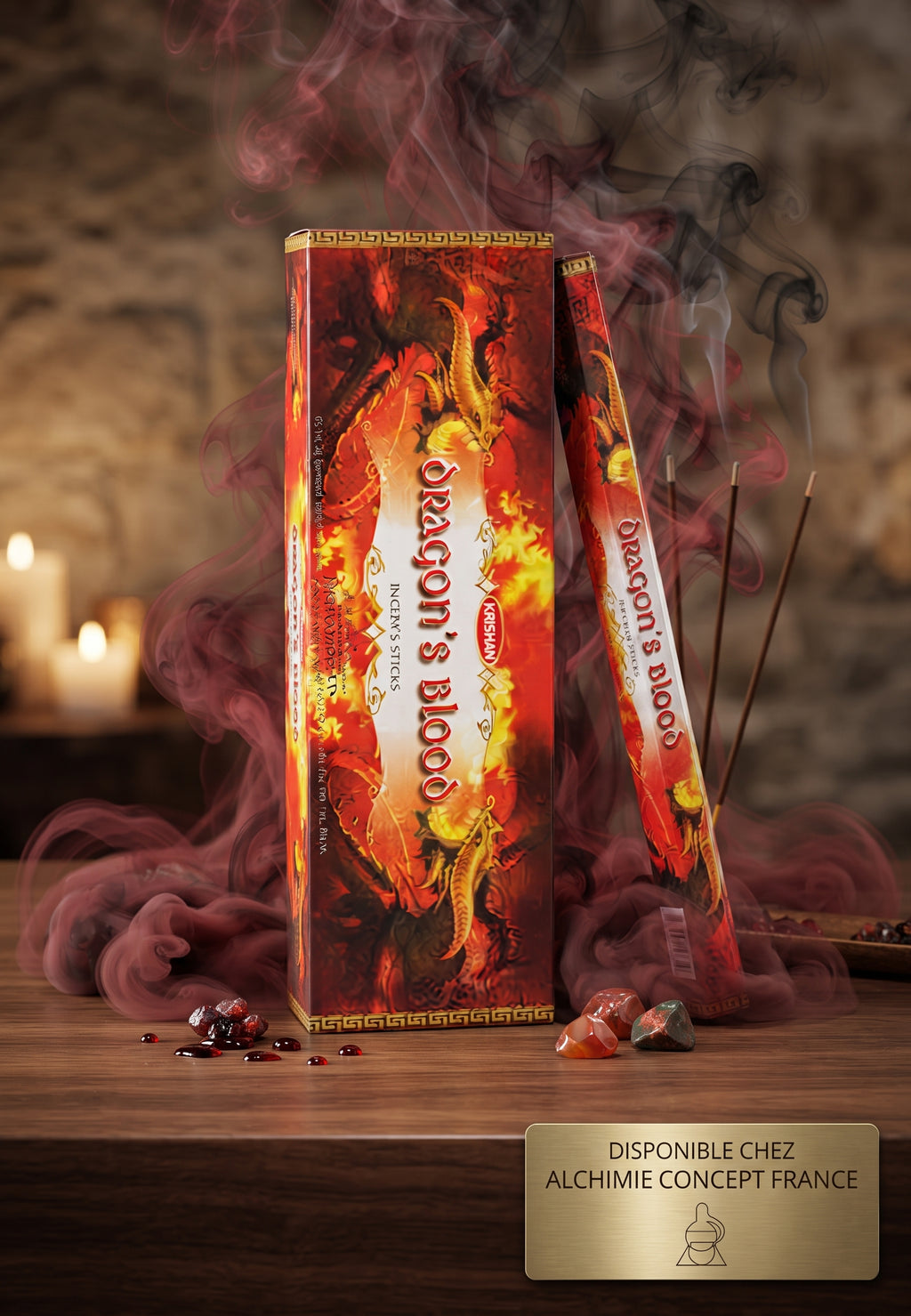 Encens Krishan Sang de Dragon 20g – Boîte 6 Paquets | Protection Puissante & Rituel Sacré