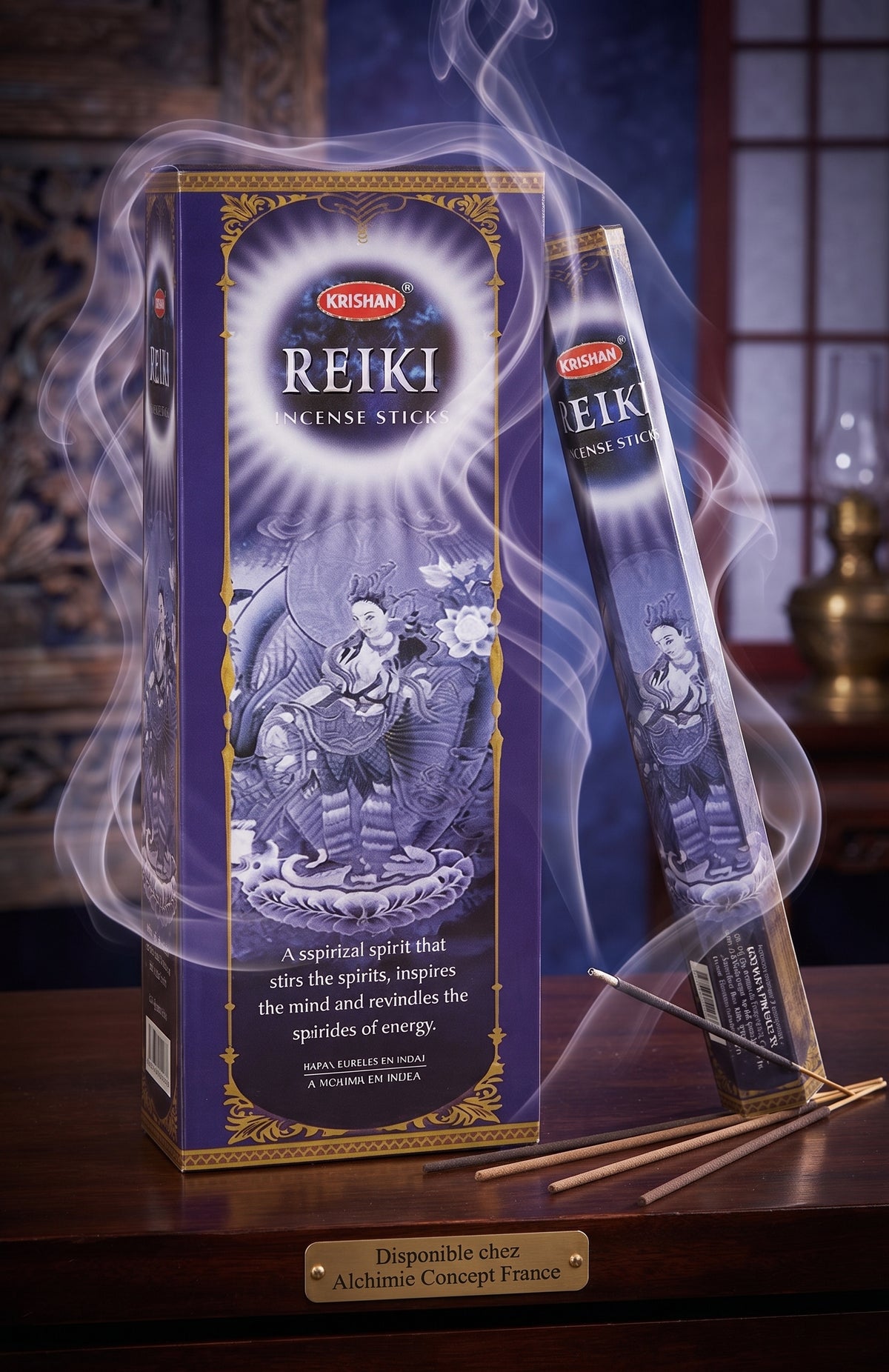 Encens Krishan Reiki 20g – Boîte 6 Paquets | Énergie Universelle & Guérison Naturelle